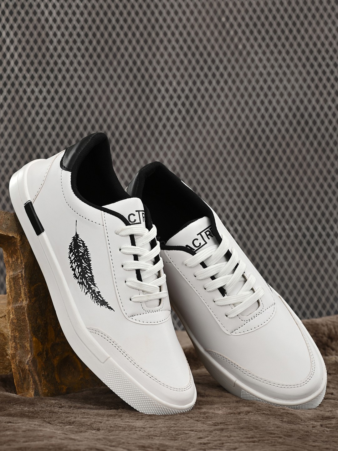 mactree men white solid sneakers