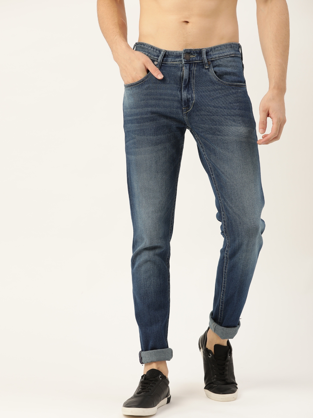 Buy Moda Rapido Men Blue Slim Fit Light Fade Stretchable Jeans - Jeans ...