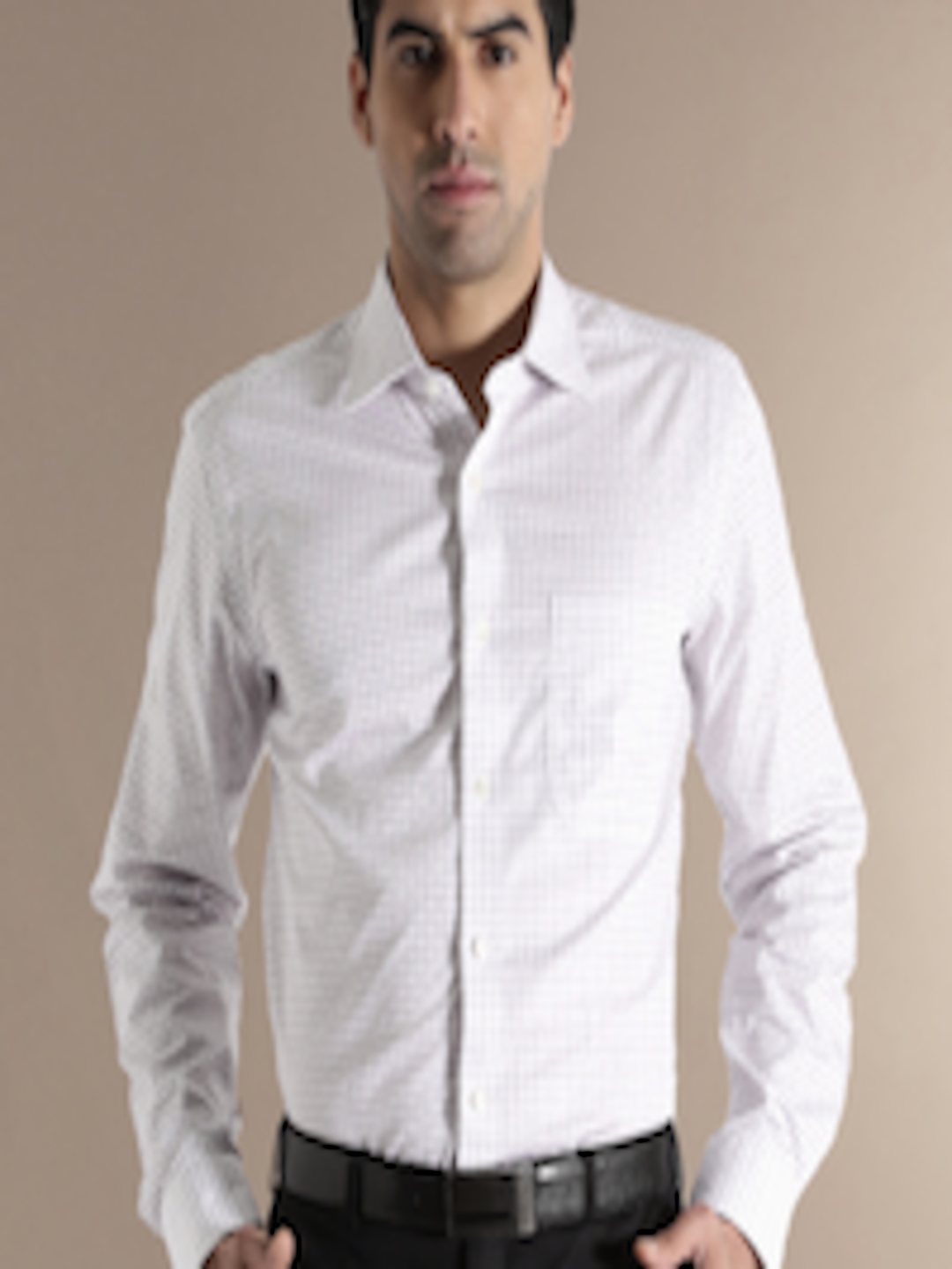 Buy Louis Philippe Permapress White Checked Formal Shirt - Shirts for Men 1393235 | Myntra