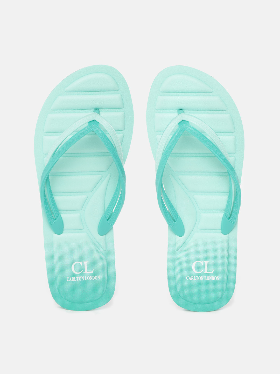 Buy Carlton London Women Sea Green Textured Thong Flip Flops - Flip Flops for Women 13943974 