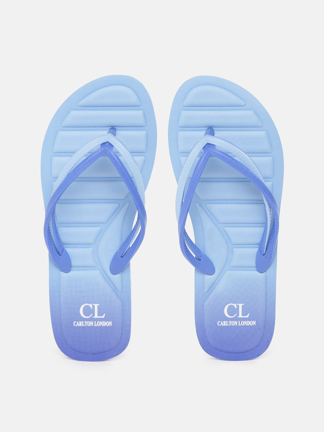 Buy Carlton London Women Blue Textured Thong Flip Flops With Ombre Effect - Flip Flops for Women 
