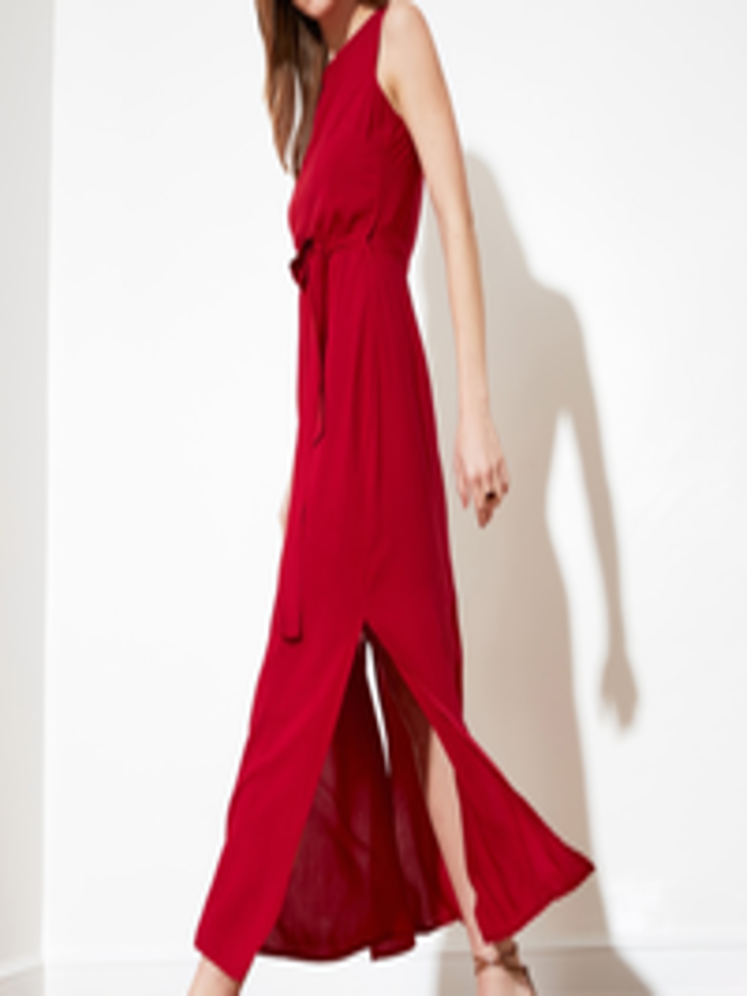 Buy Trendyol Women Maroon Solid Maxi Dress - Dresses for Women 13946654 ...