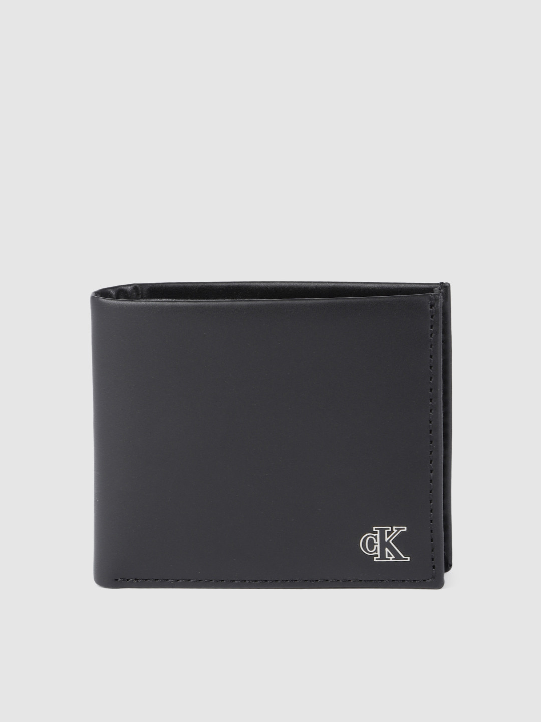 Buy Calvin Klein Men Black Solid Two Fold Leather Wallet Wallets for