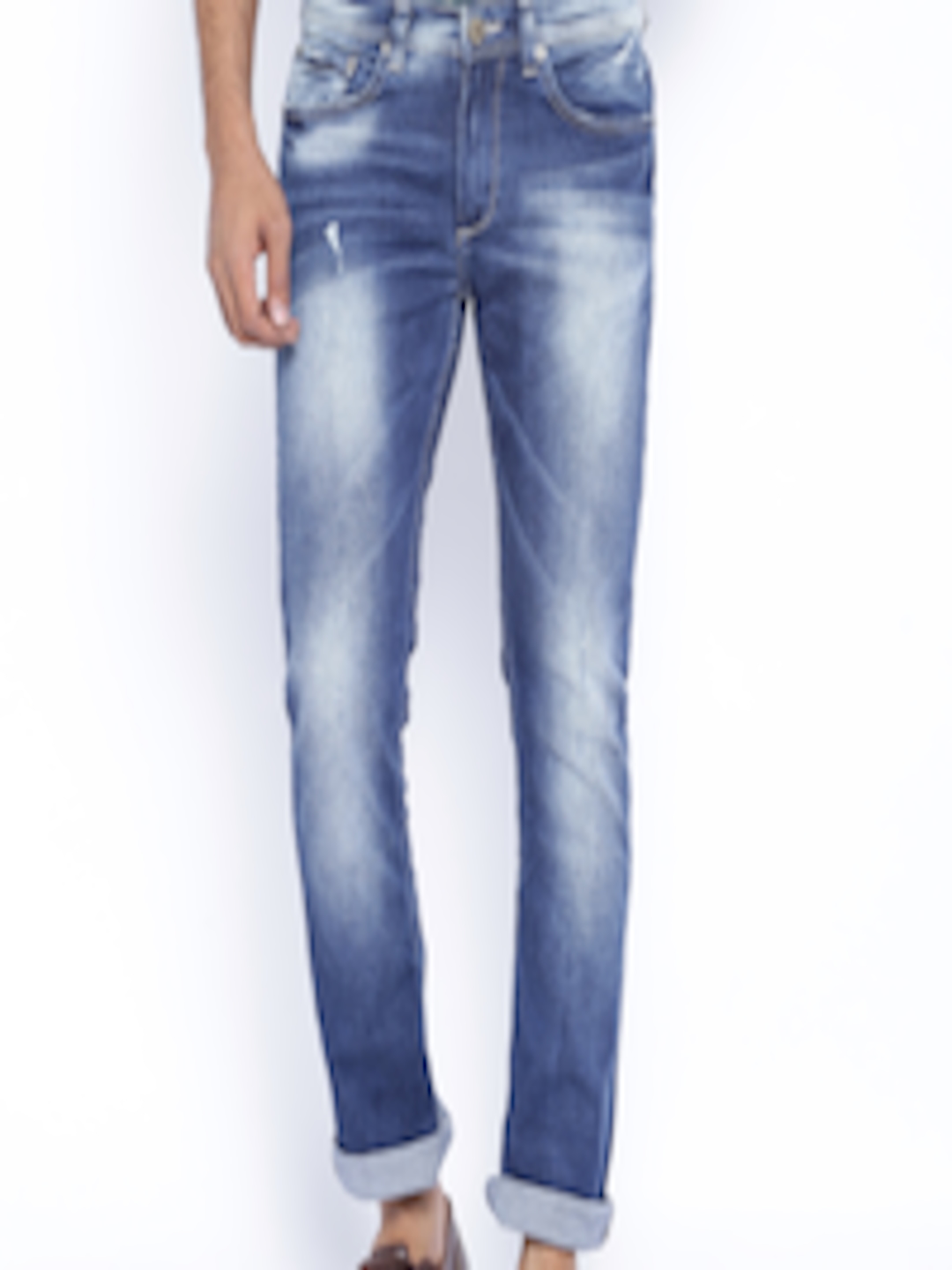 Buy SPYKAR Blue Washed Low Waist Rafter Bootcut Jeans - Jeans for Men ...