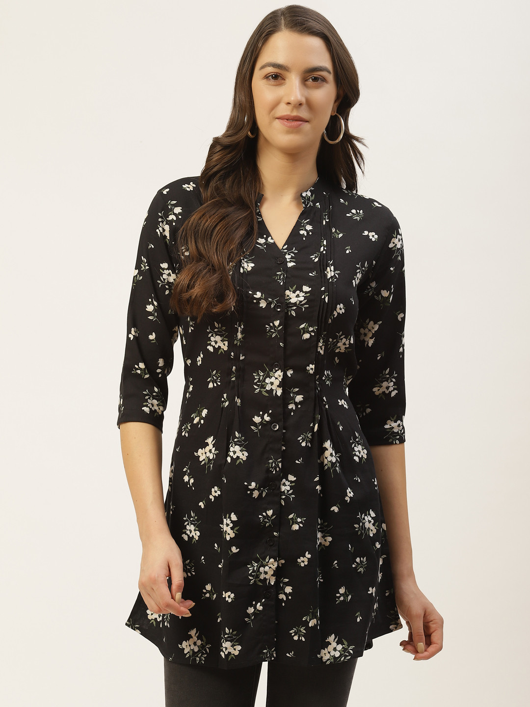 Women'S Blue & White Printed Tunic 2 main image 1