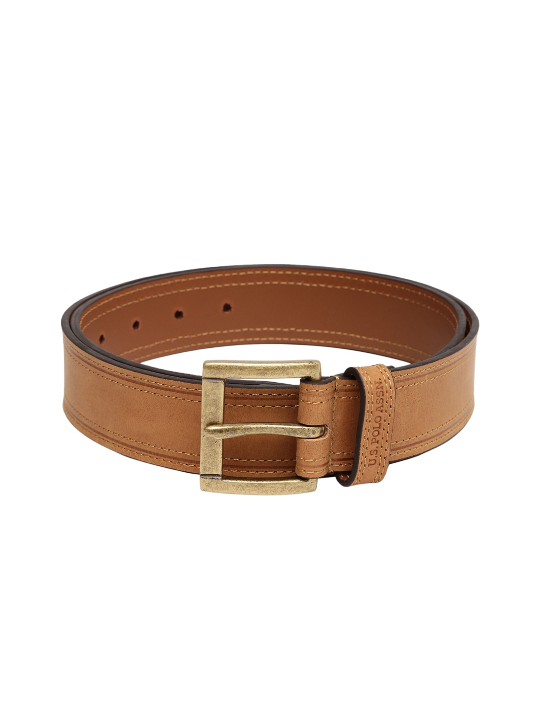 Buy U.S. Polo Assn. Men Brown Leather Belt - Belts for Men 1396166 | Myntra