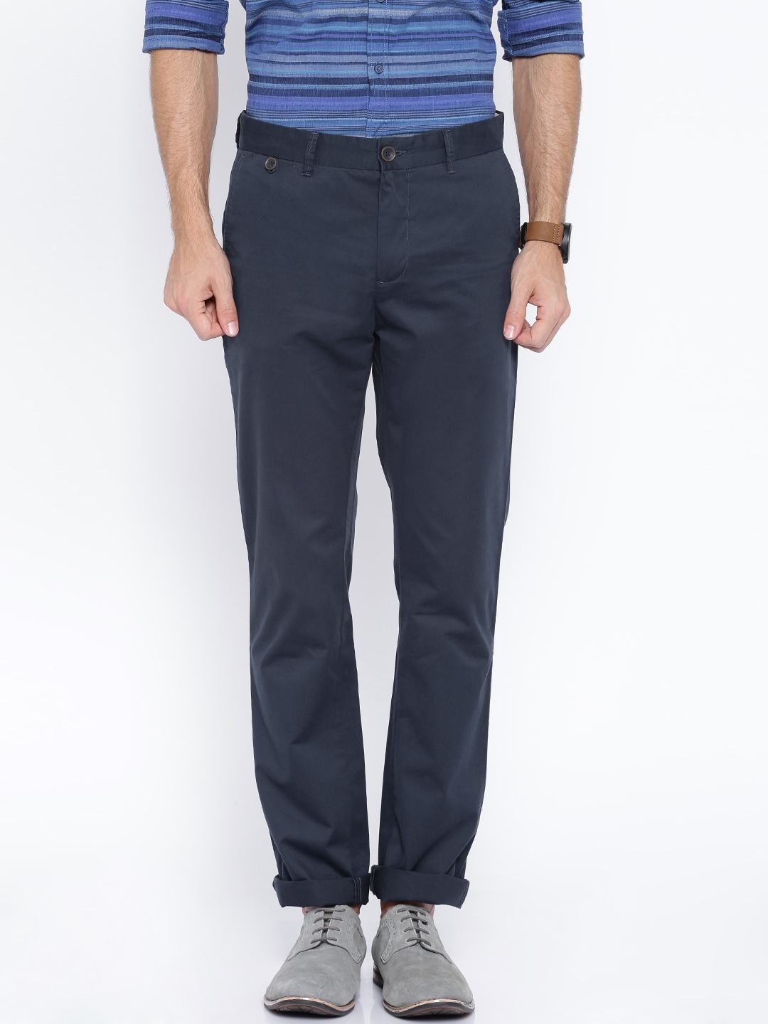 allen solly pleated cotton trousers