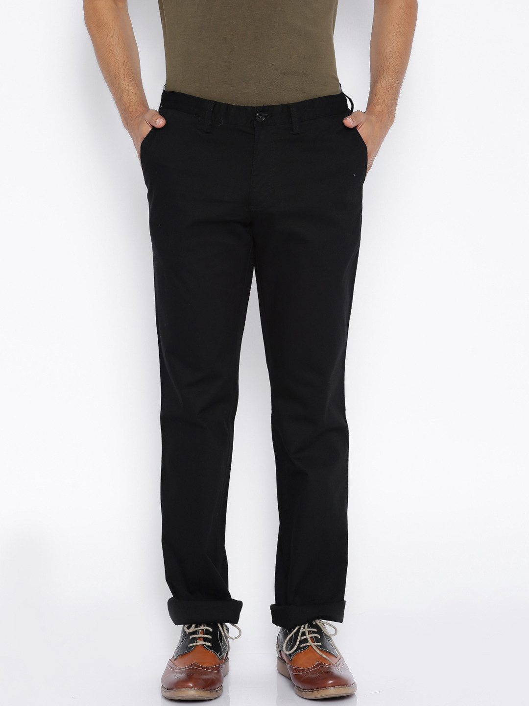 black casual trousers men's