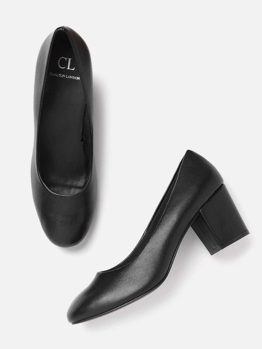 Buy Carlton London Women Black Solid Pumps Heels for Women 13985246