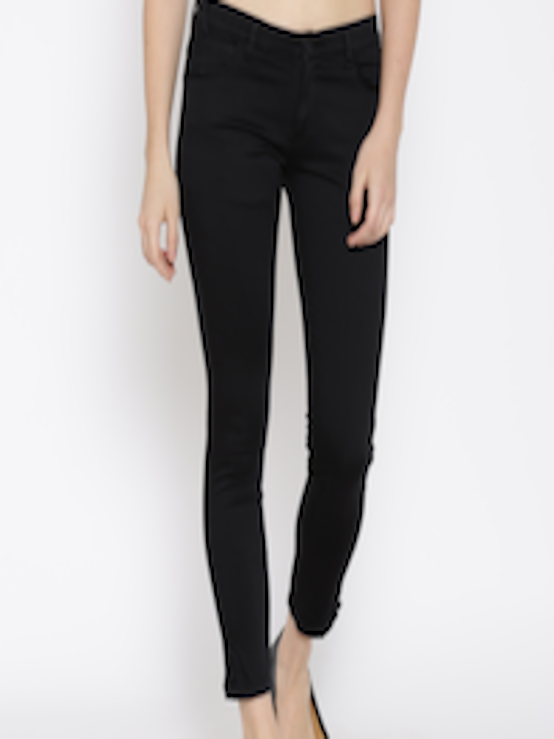Buy Devis Black Slim Fit Casual Trousers - Trousers for Women 1398880 ...