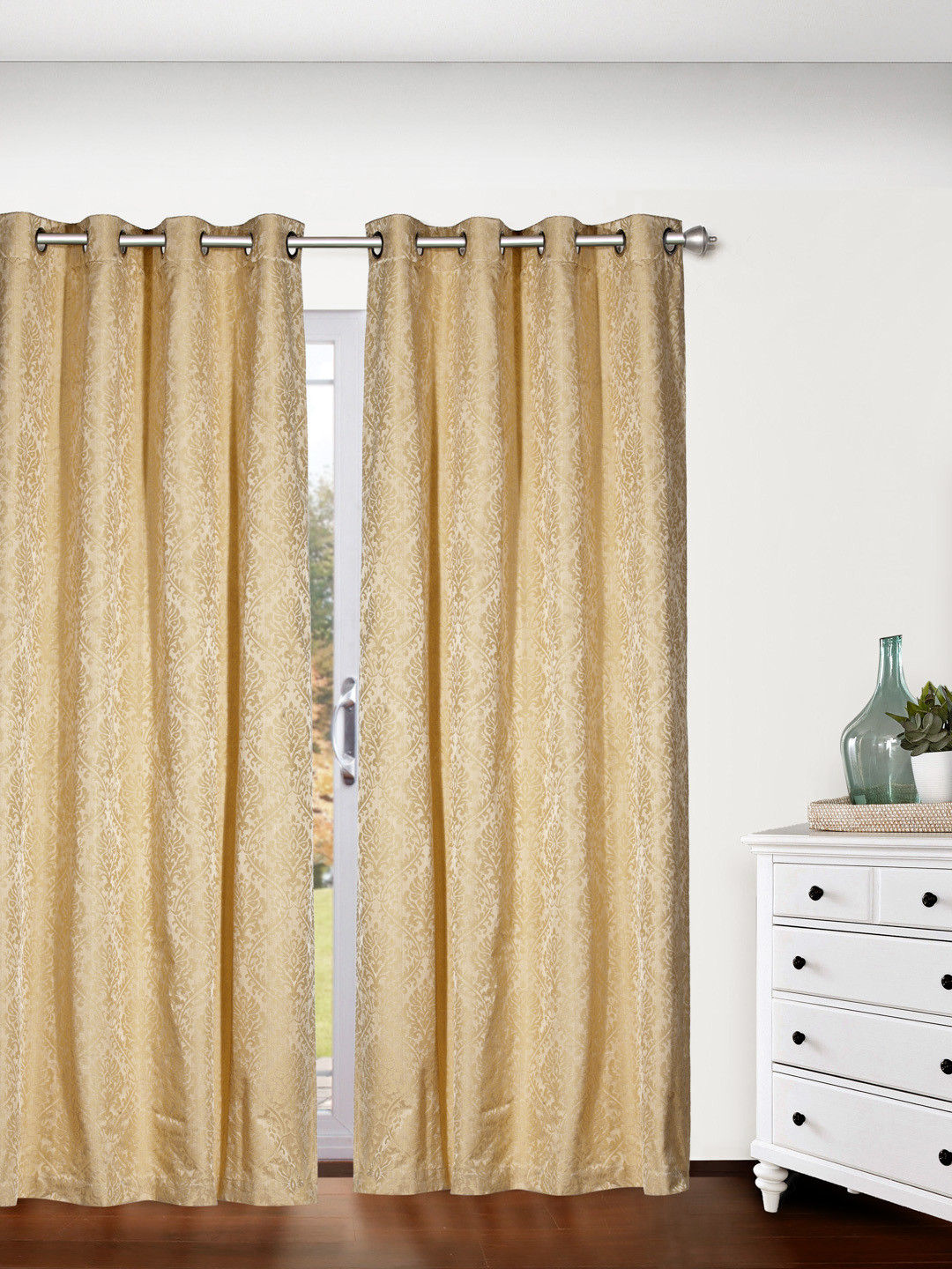 Buy BOMBAY DYEING Beige Patterned Single Door Curtain Curtains And