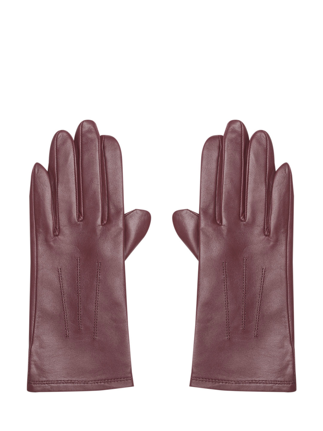 Buy Marks & Spencer Women Burgundy Leather Solid Gloves Gloves for