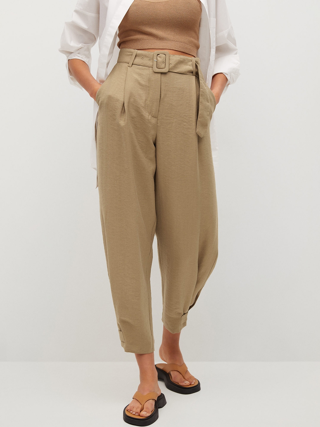 mango pleated trousers