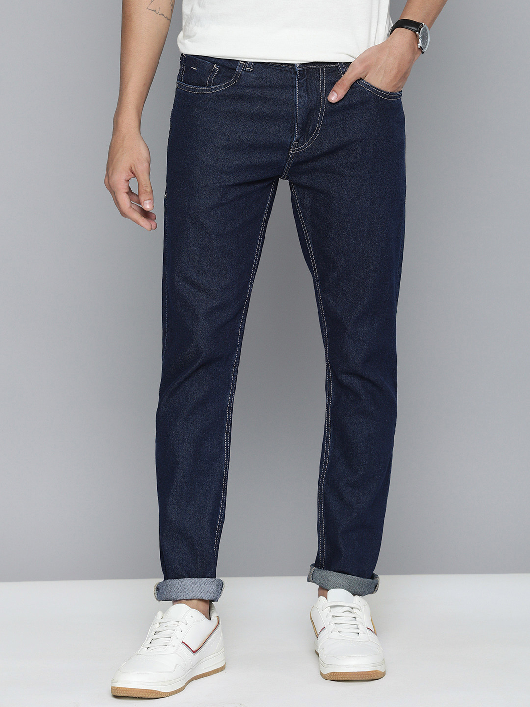 Buy Mast & Harbour Men Blue Skinny Fit Stretchable Jeans Jeans for