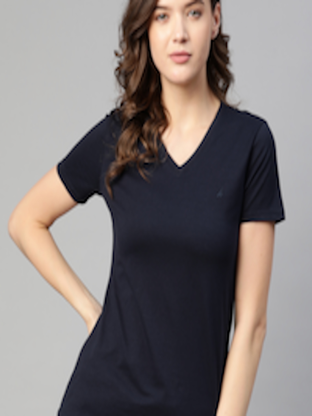 Buy Nautica Women Black V Neck T Shirt - Tshirts for Women 14013852 ...