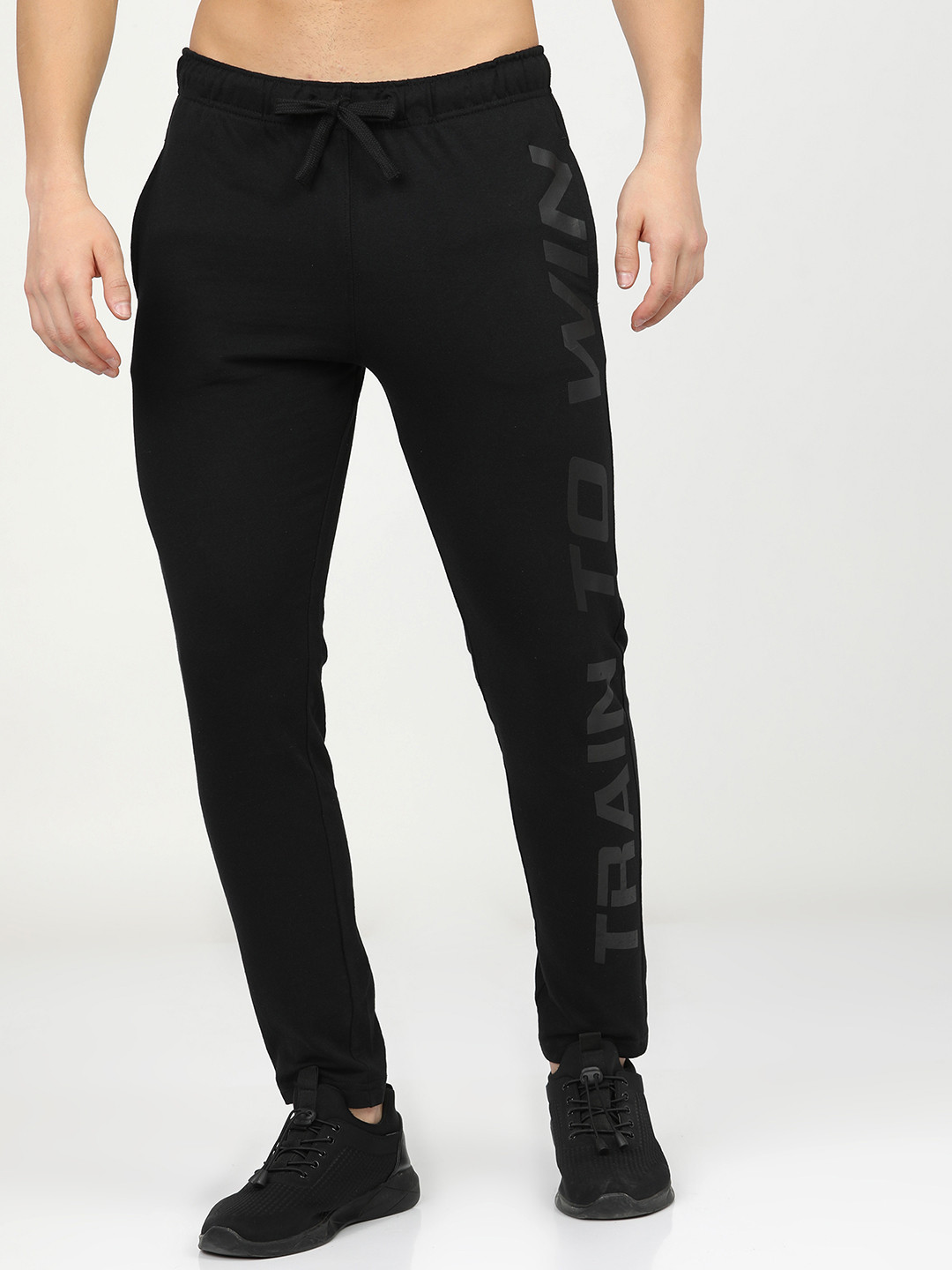Buy HIGHLANDER Men Black Solid Slim Fit Track Pants - Track Pants for ...