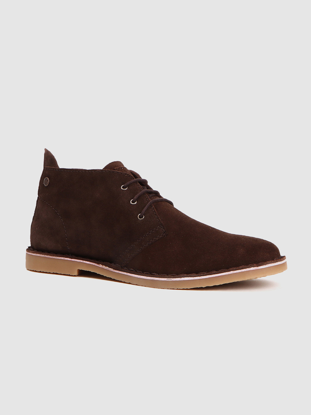 Buy Jack & Jones Men Brown Solid Mid Top Chukka Boots Casual Shoes