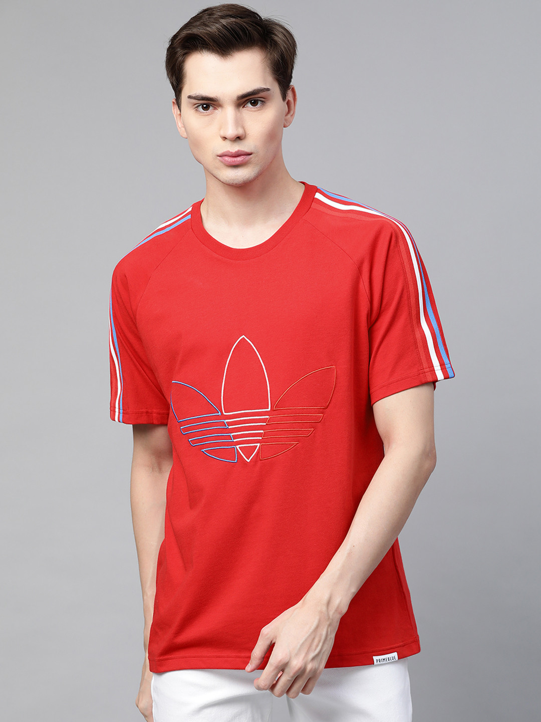 Buy ADIDAS Originals Men Red Embroidered Adicolor FTO T Shirt Tshirts