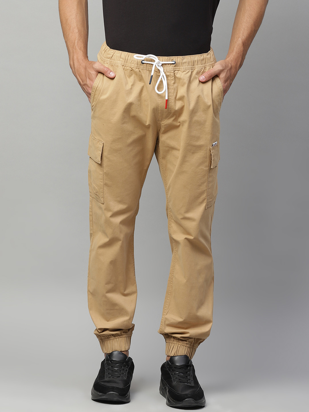Buy Tommy Hilfiger Men Khaki Solid Straight Fit Cargos Trousers Trousers for Men 14027586 Myntra