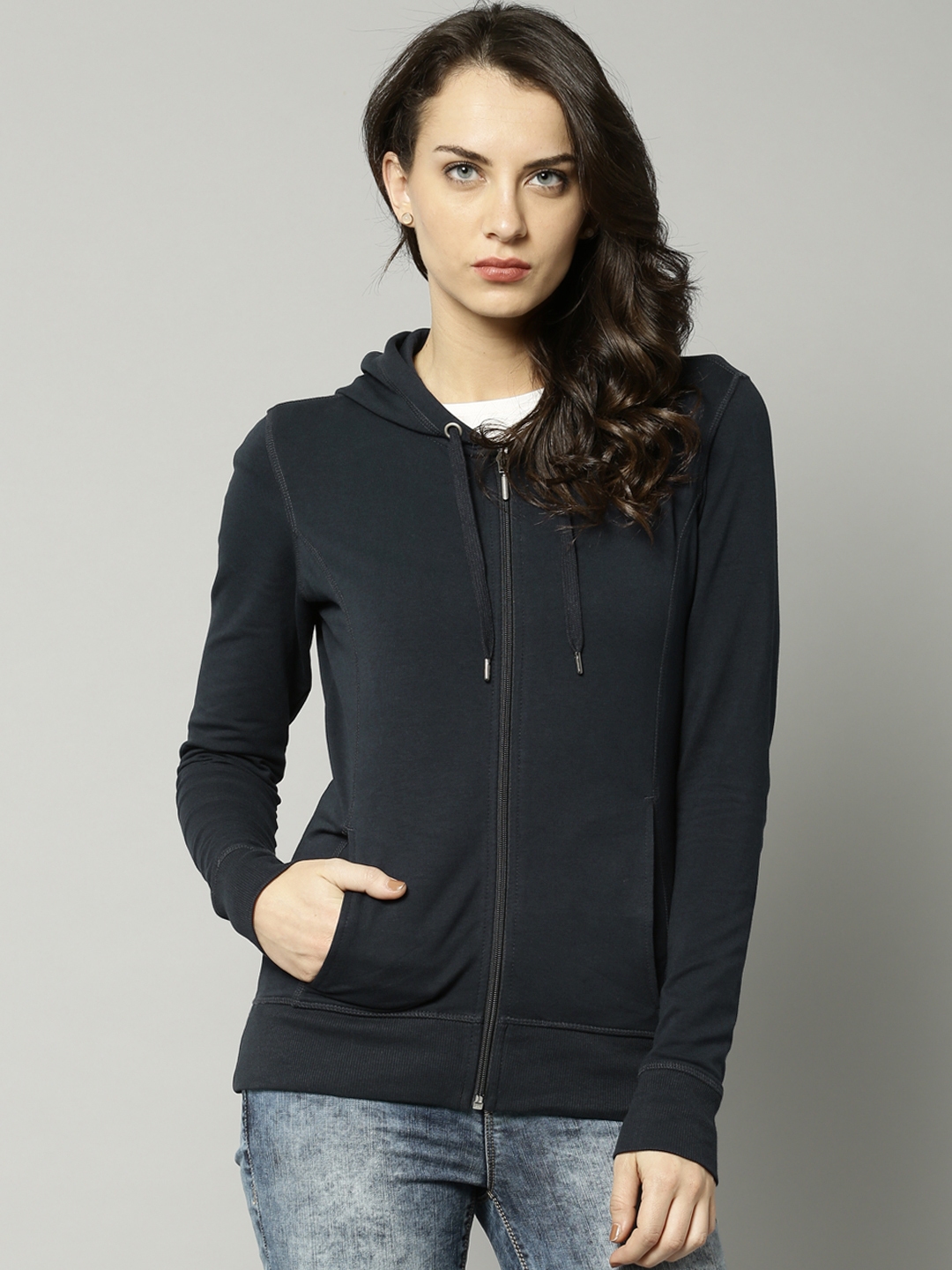 Buy Marks & Spencer Navy Hooded Sweatshirt - Sweatshirts for Women ...