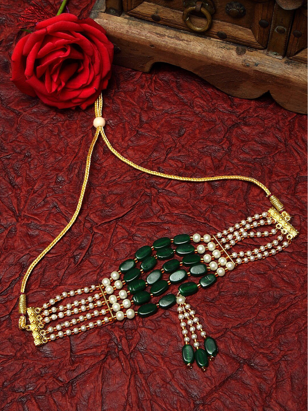 Buy Moedbuille Gold Toned & White Choker Necklace Necklace And Chains for Women 14046006 Myntra