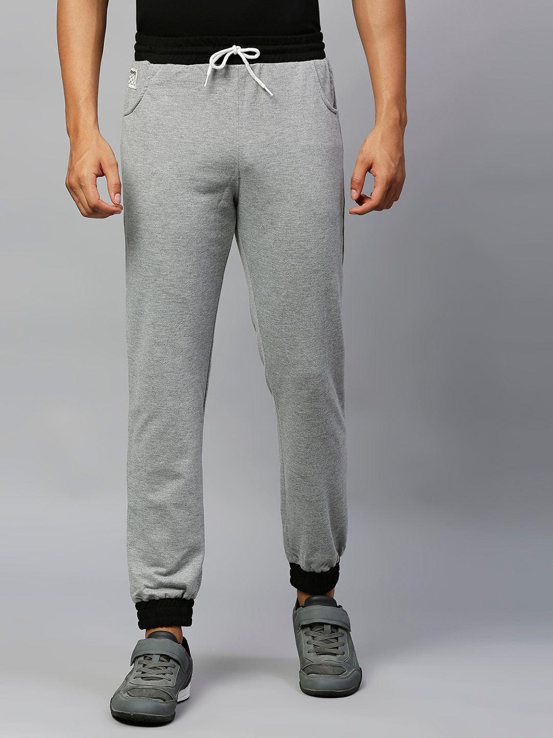 Buy Hubberholme Men Grey Melange Straight Fit Solid Joggers Track