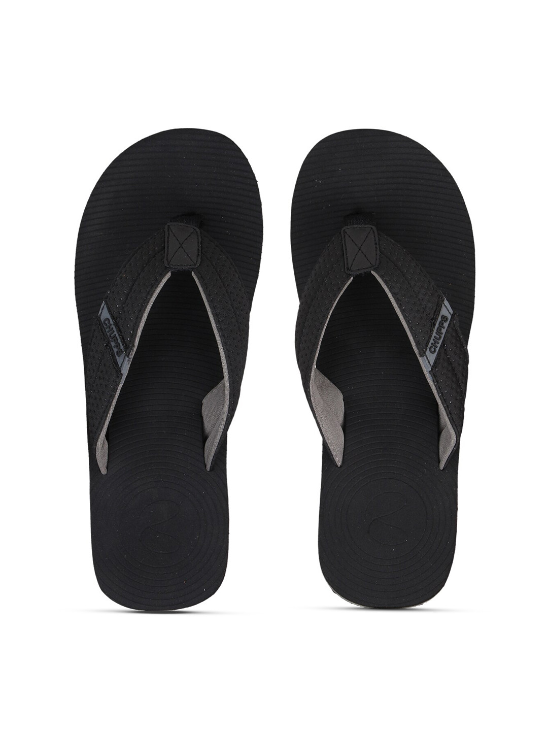 Buy CHUPPS Men Black Solid Thong Flip Flops - Flip Flops for Men 14064900 | Myntra