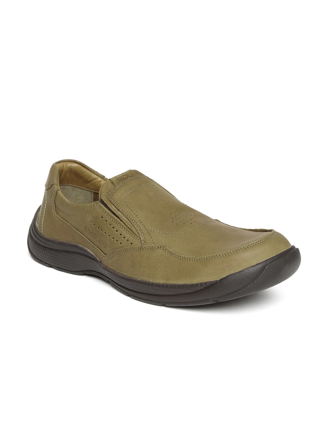 Buy Woodland ProPlanet Men Olive Green Leather Slip Ons - Casual Shoes ...