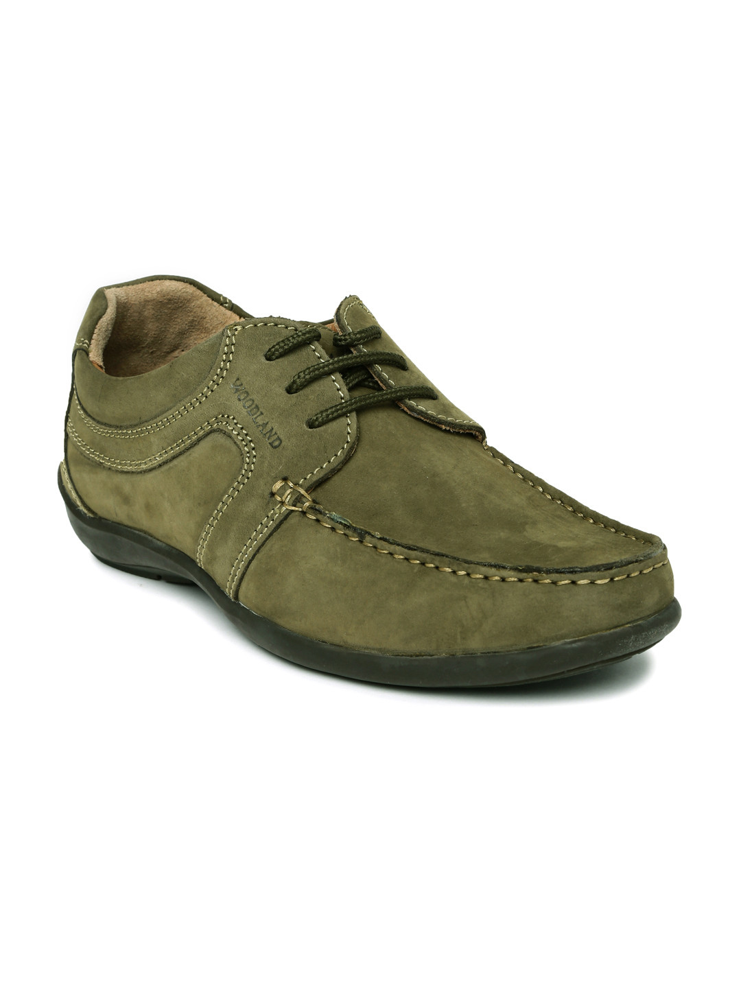 Buy Woodland Men Olive Green Suede Casual Shoes Casual