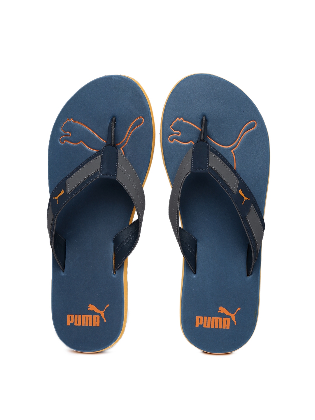 Buy PUMA Men Grey & Navy Breeze Flip Flops - Flip Flops for Men 1408257 ...