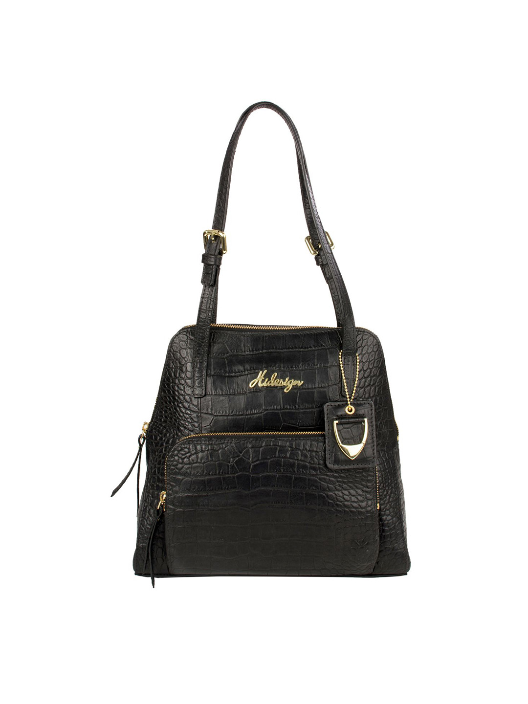 Buy Hidesign Black Textured Shoulder Bag Handbags for Women 14084076