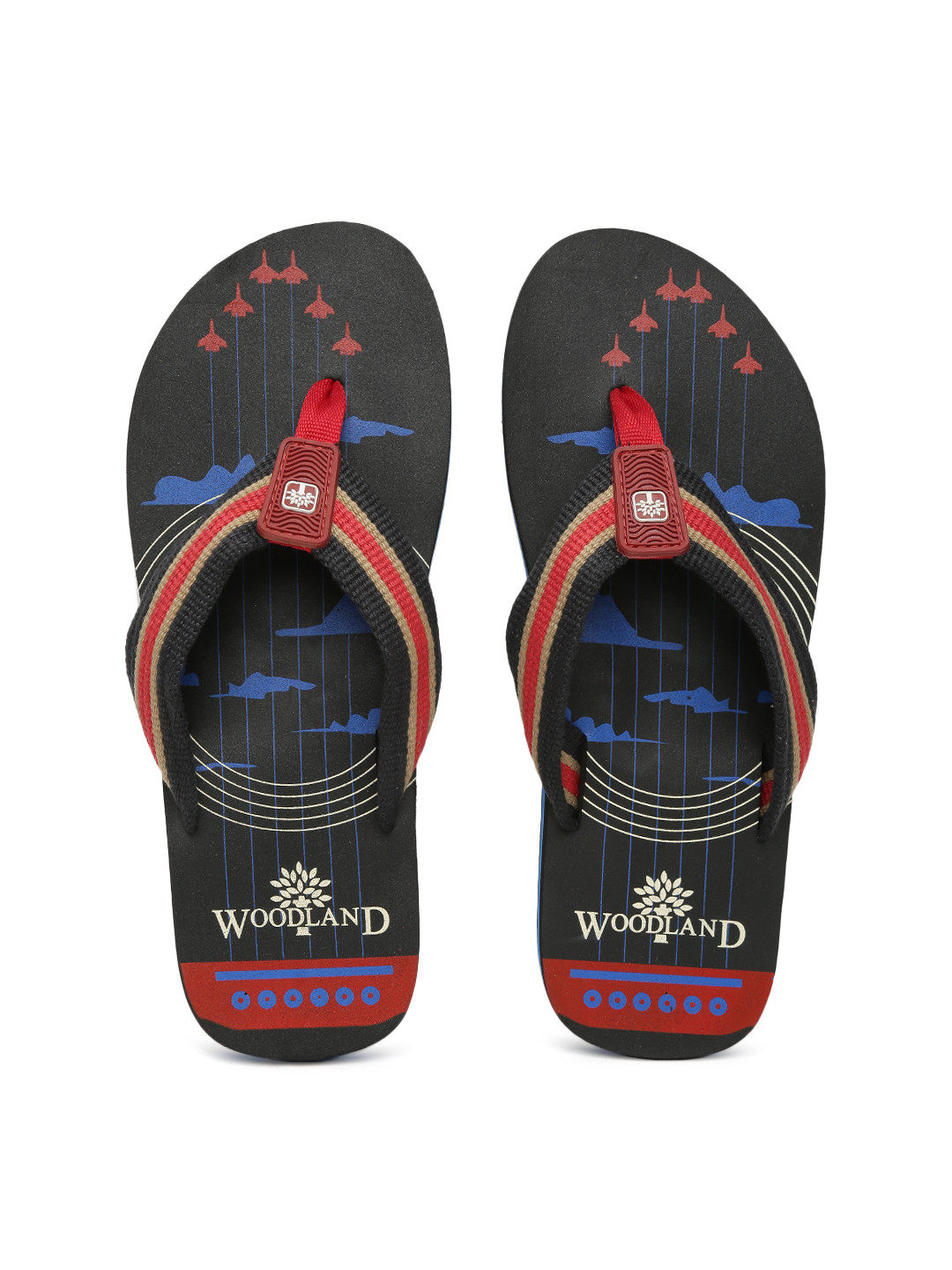 Buy Woodland ProPlanet Men Black & Red Printed Flip Flops - Flip Flops for Men 1408599 | Myntra