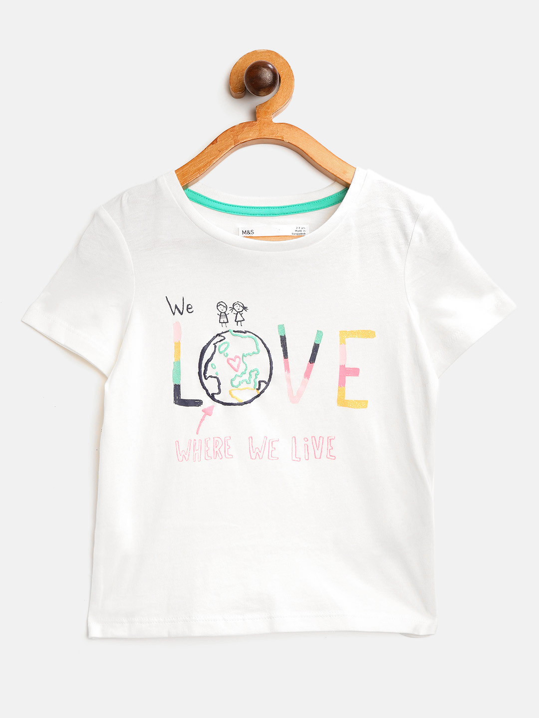 Buy Marks Spencer Girls White Pure Cotton Embroidered Pure Cotton T