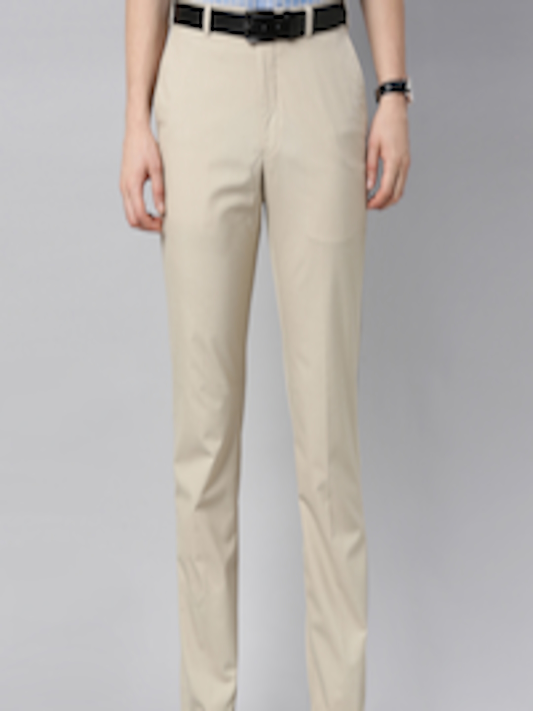 Buy Park Avenue Men Beige Smart Fit Formal Trousers - Trousers for Men ...