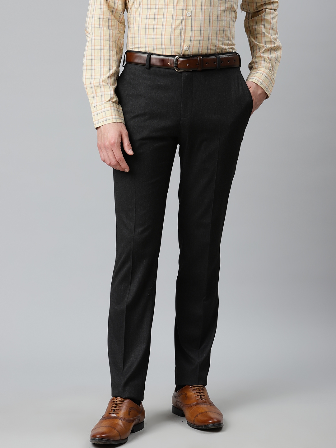 Buy Raymond Men Black Slim Fit Trousers - Trousers for Men 14093374 ...