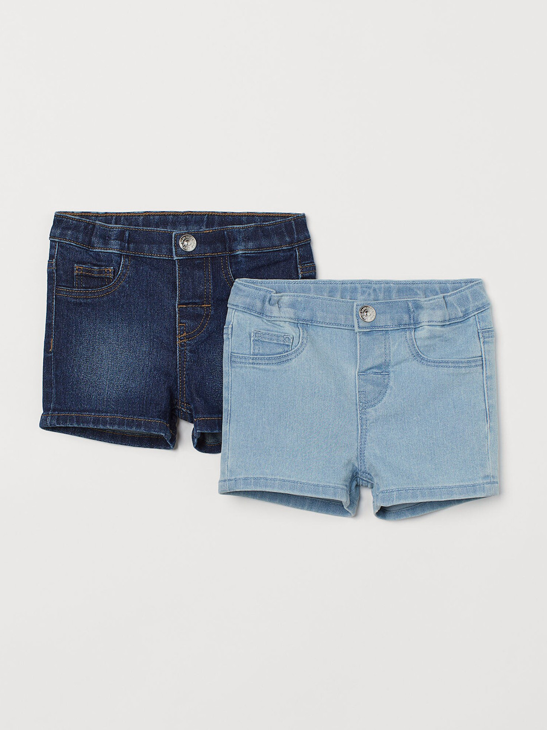 Buy H&M Girls Blue 2 Pack Denim Shorts Shorts for Girls 14094658 Myntra