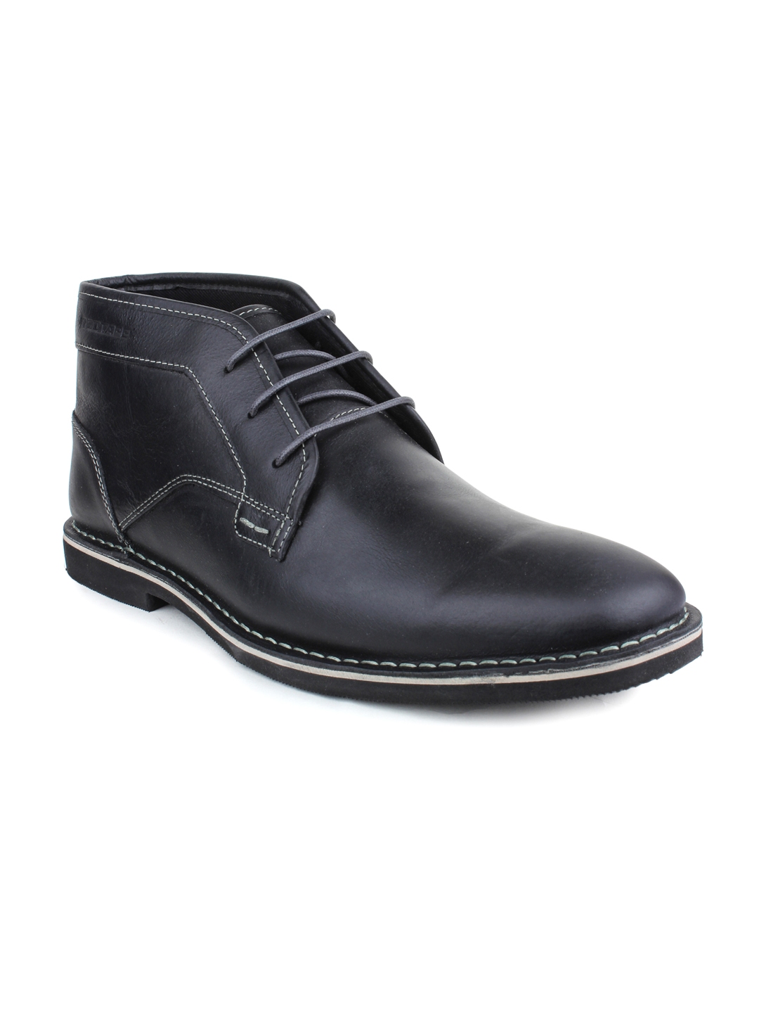 Buy Red Tape Men Black Leather Chukka Boots - Boots for Men 1409634 ...