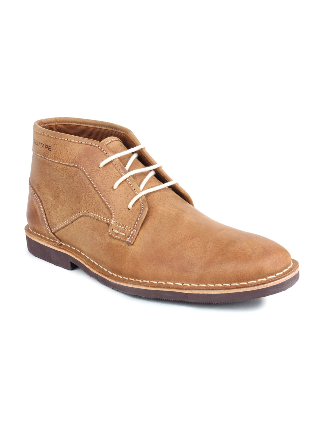 Red Tape Lace Up Leather Ankle Boots Chukka Desert Retro Casual