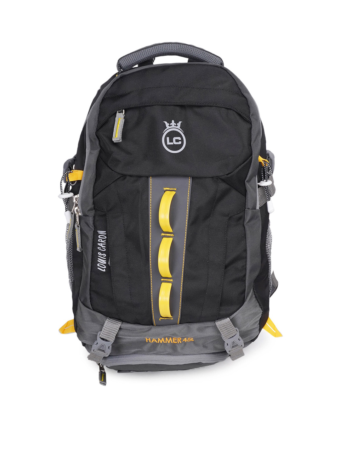 Buy LOUIS CARON Unisex Black & Grey Backpacks With Shoe Pocket