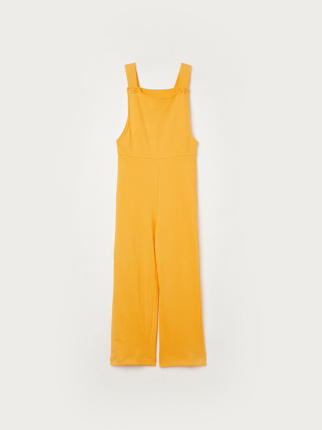 Buy Fame Forever By Lifestyle Girls Yellow Solid Basic Jumpsuit