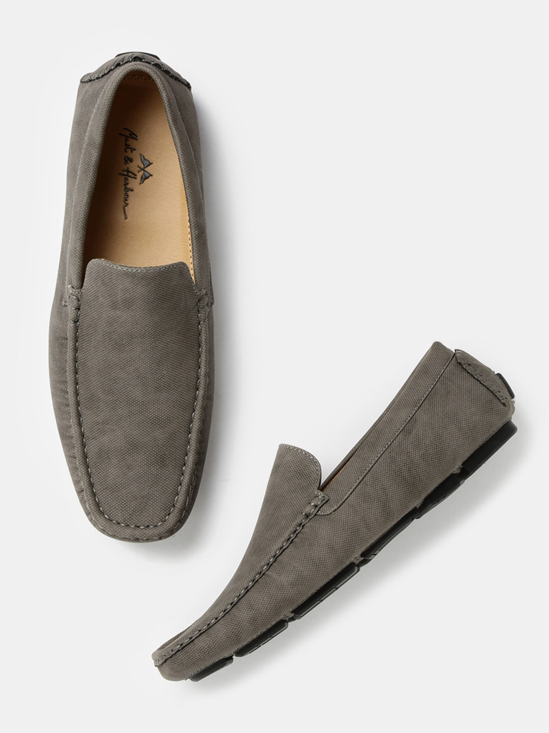 Buy Mast & Harbour Men Grey Driving Shoes Casual Shoes for Men