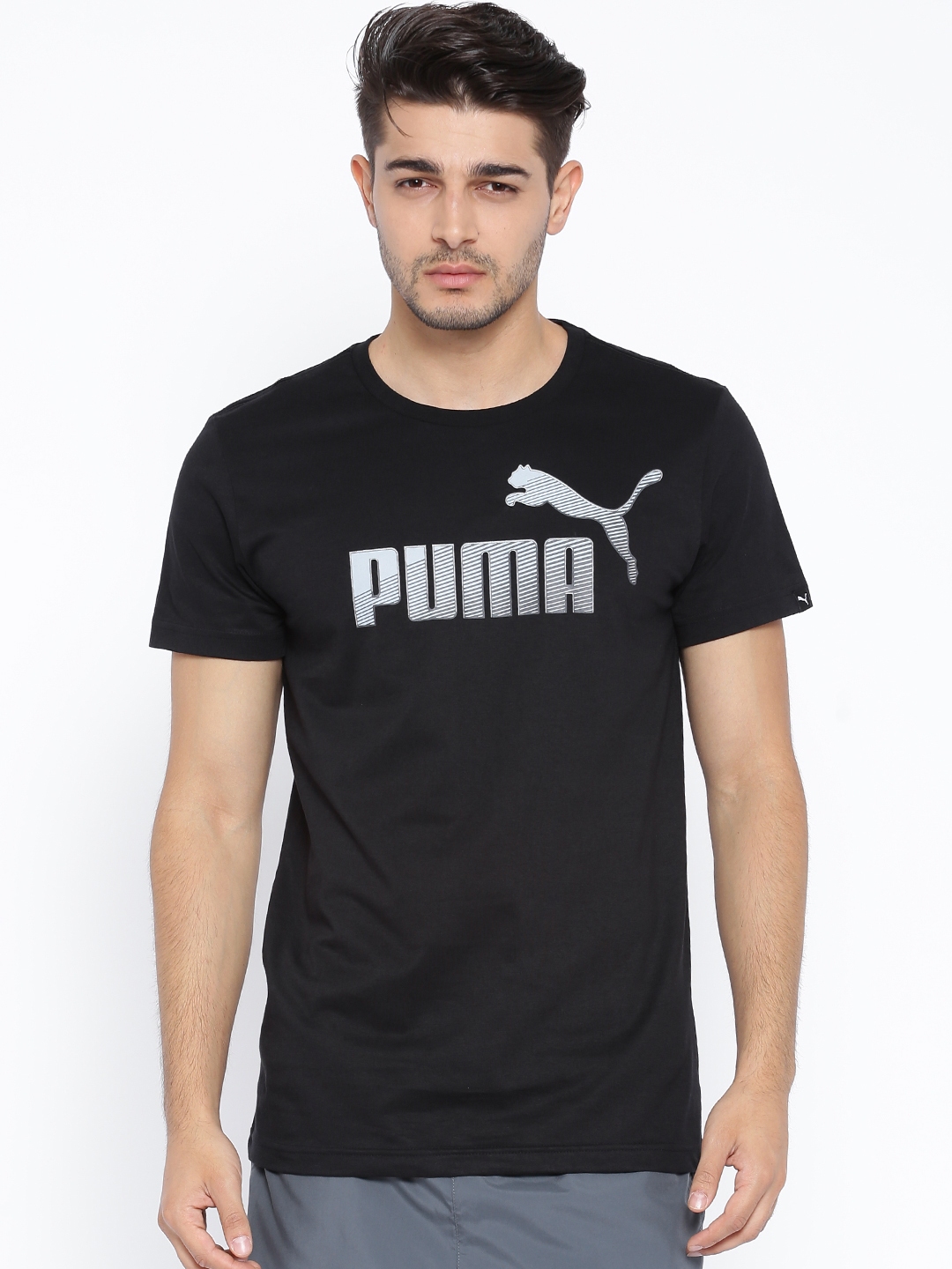 Buy PUMA Black Printed DryCELL Pure Cotton T Shirt - Tshirts for Men ...