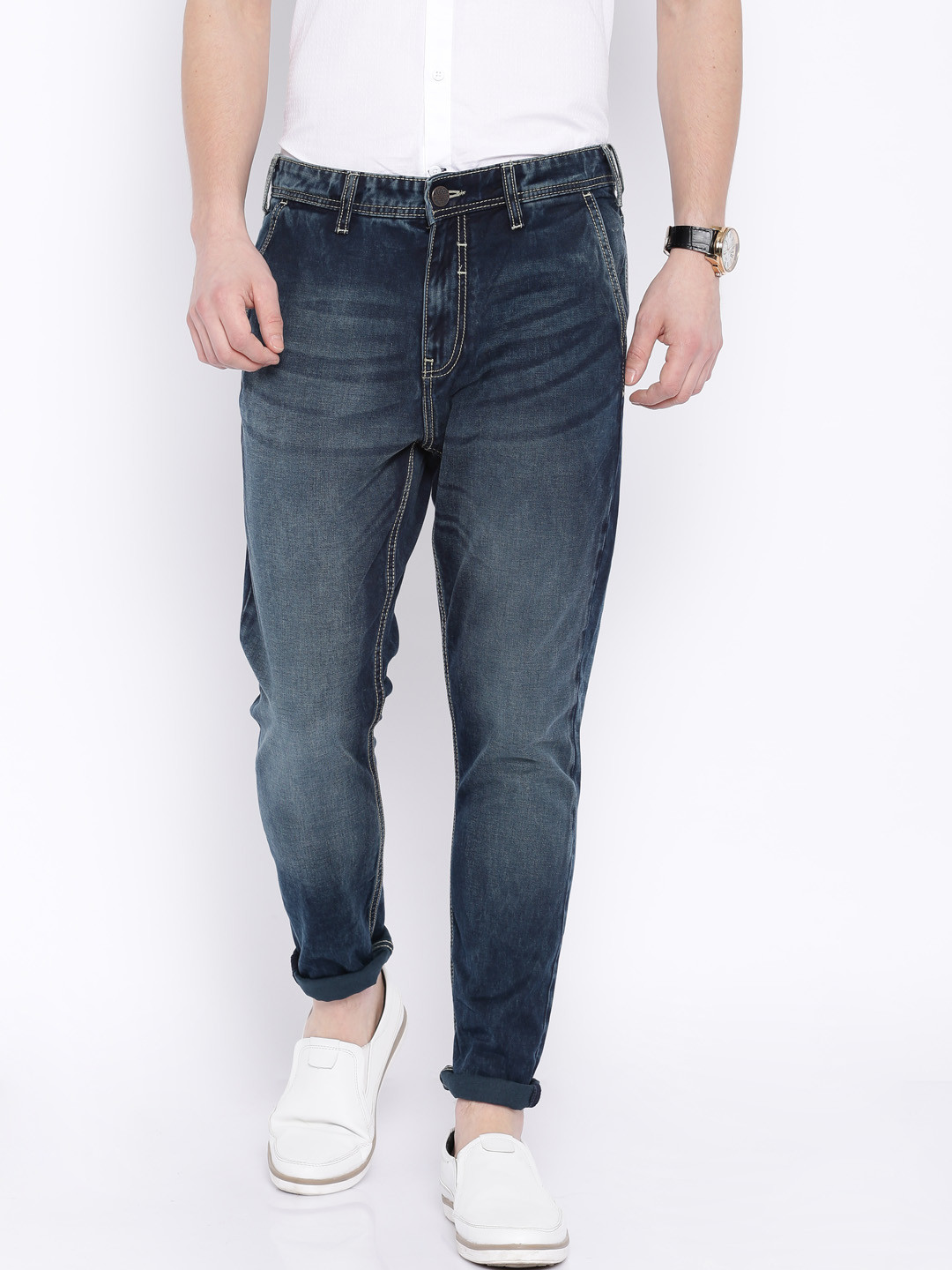 Buy Blue Slim Fit Cross Pocket Jeans Jeans for Men 1412743