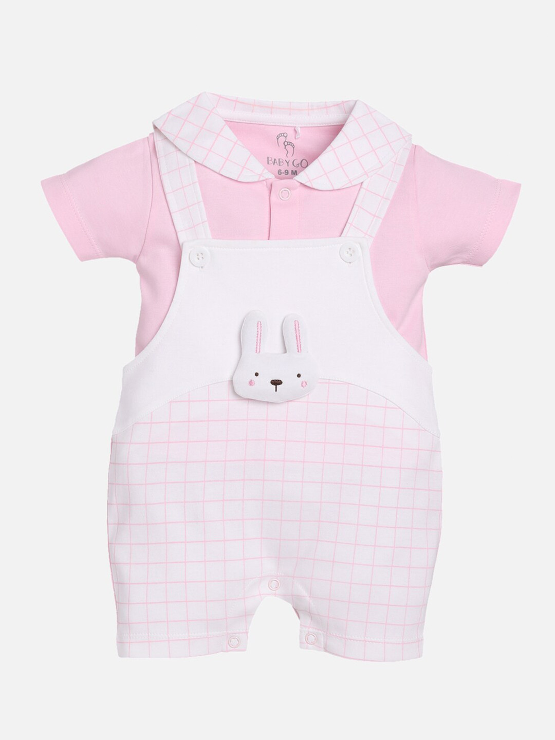 Buy BABY GO Kids Pink Dungarees With Tshirt Dungarees for Unisex Kids 14128160 Myntra