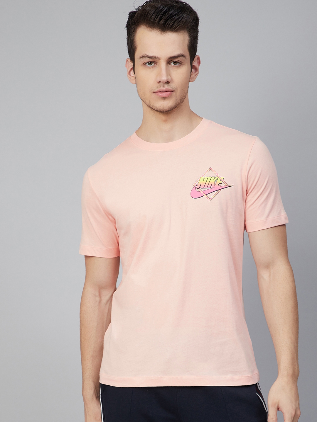 peach color tshirt for men