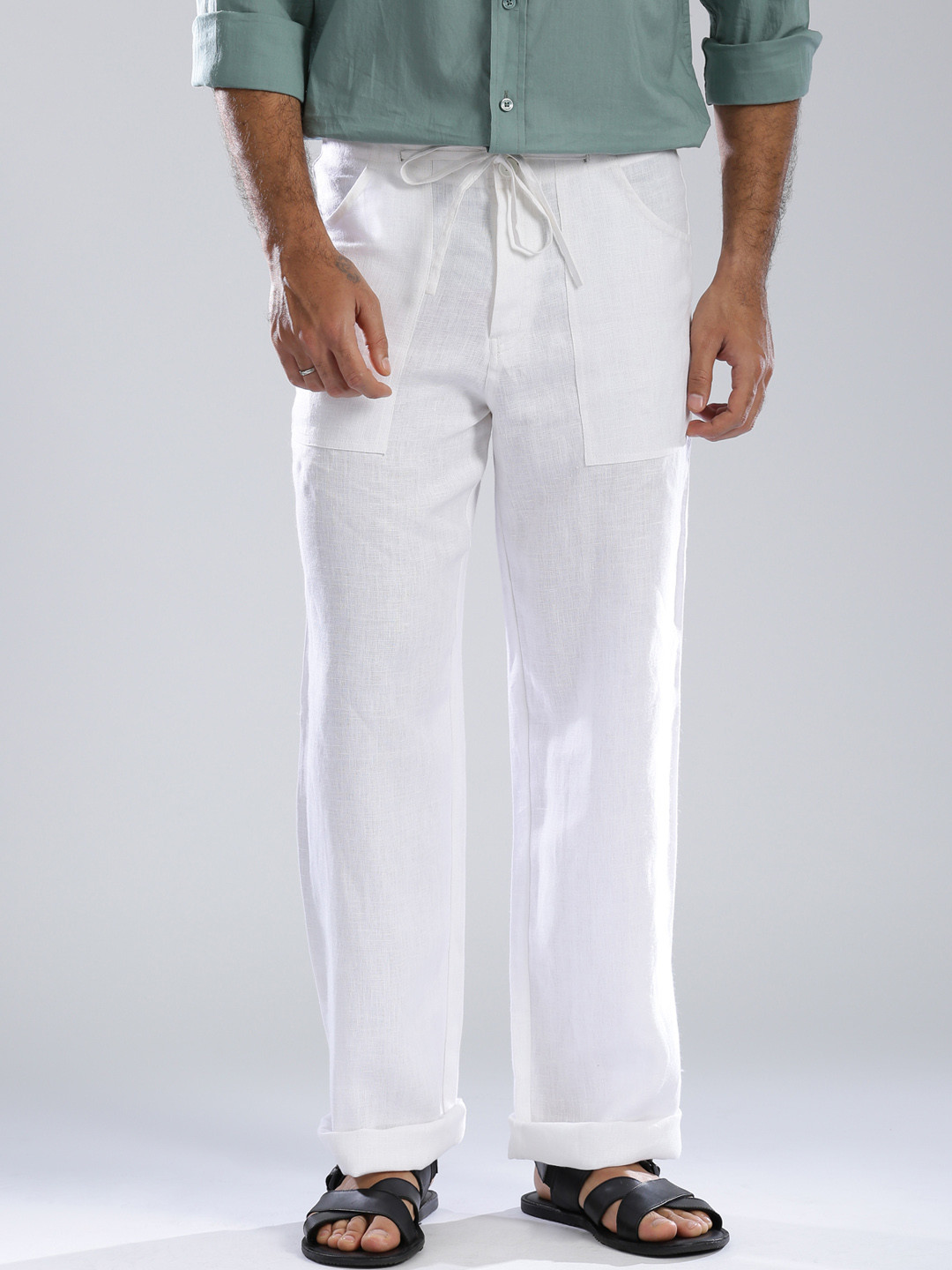 white casual trousers