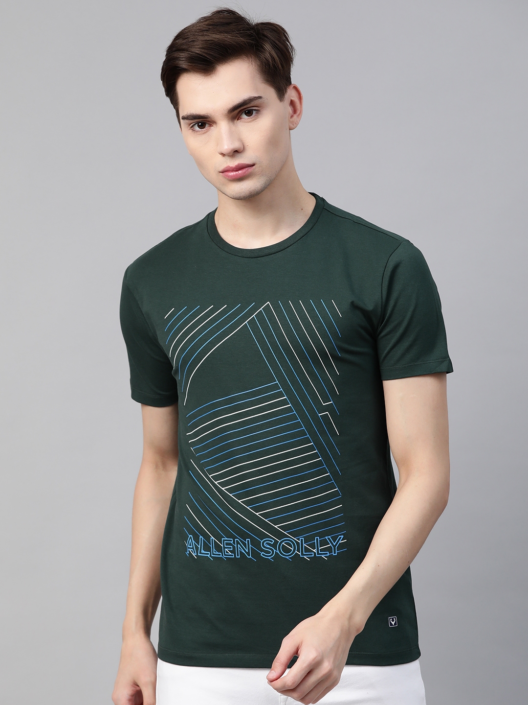 Buy Allen Solly Sport Men Green Brand Logo Printed T Shirt - Tshirts ...