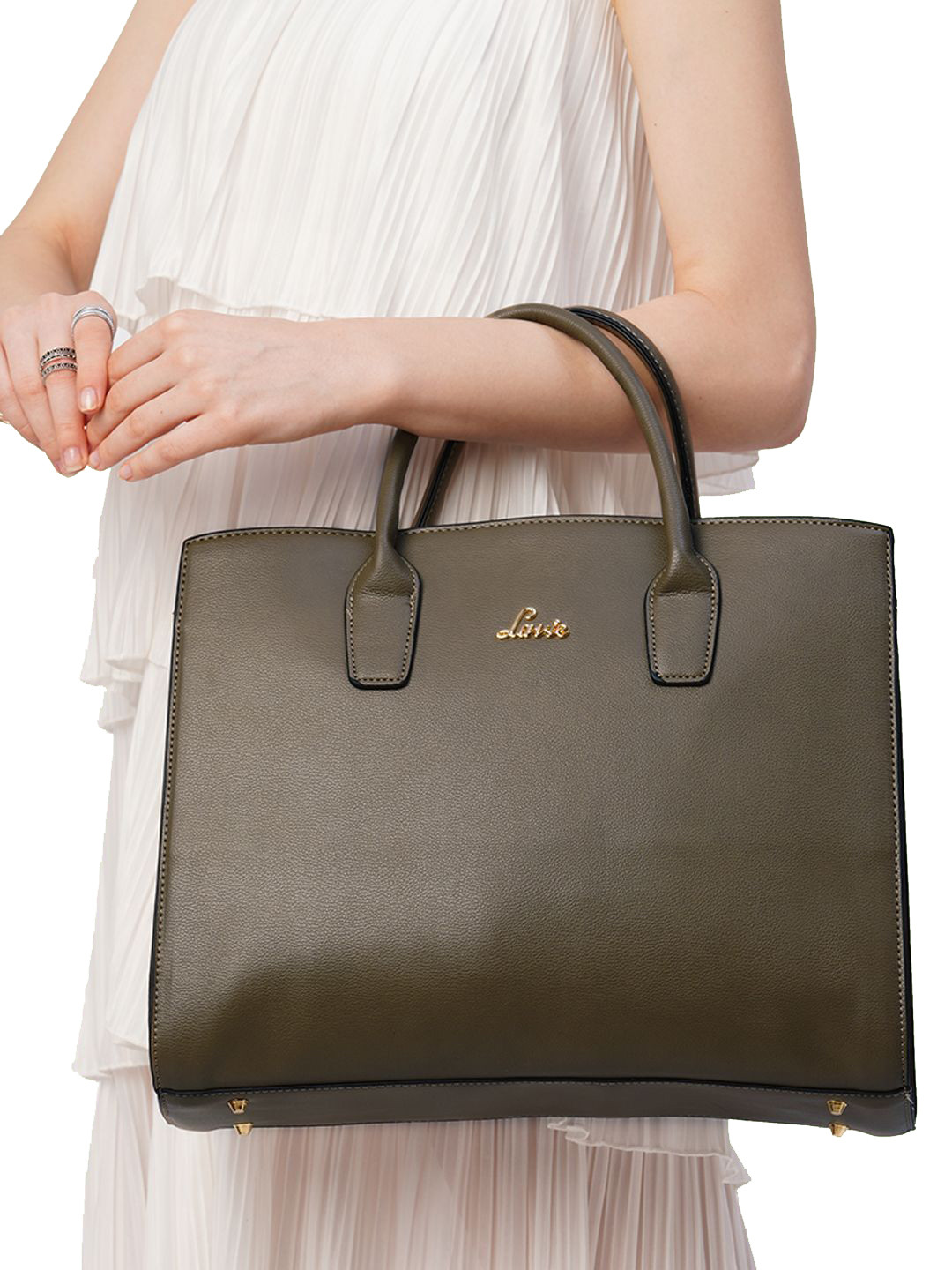 Buy Lavie Ellon Women Taupe Solid 15 Inch Laptop Bag Laptop Bag for