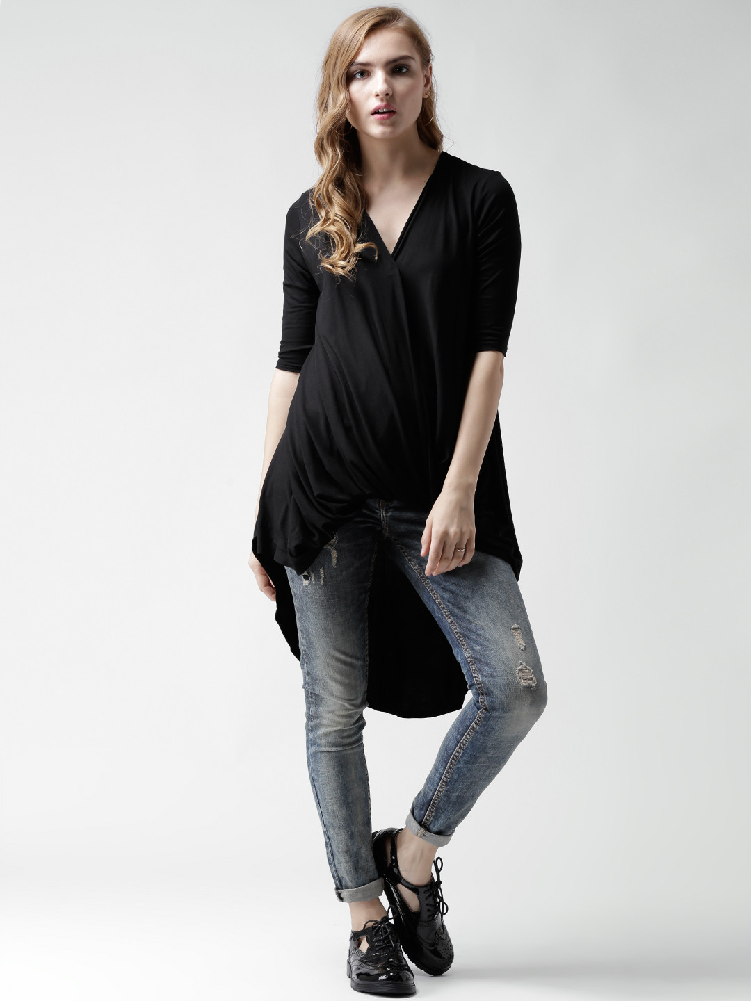 Buy Boohoo Black High Low Top - Tops for Women 1415098 | Myntra