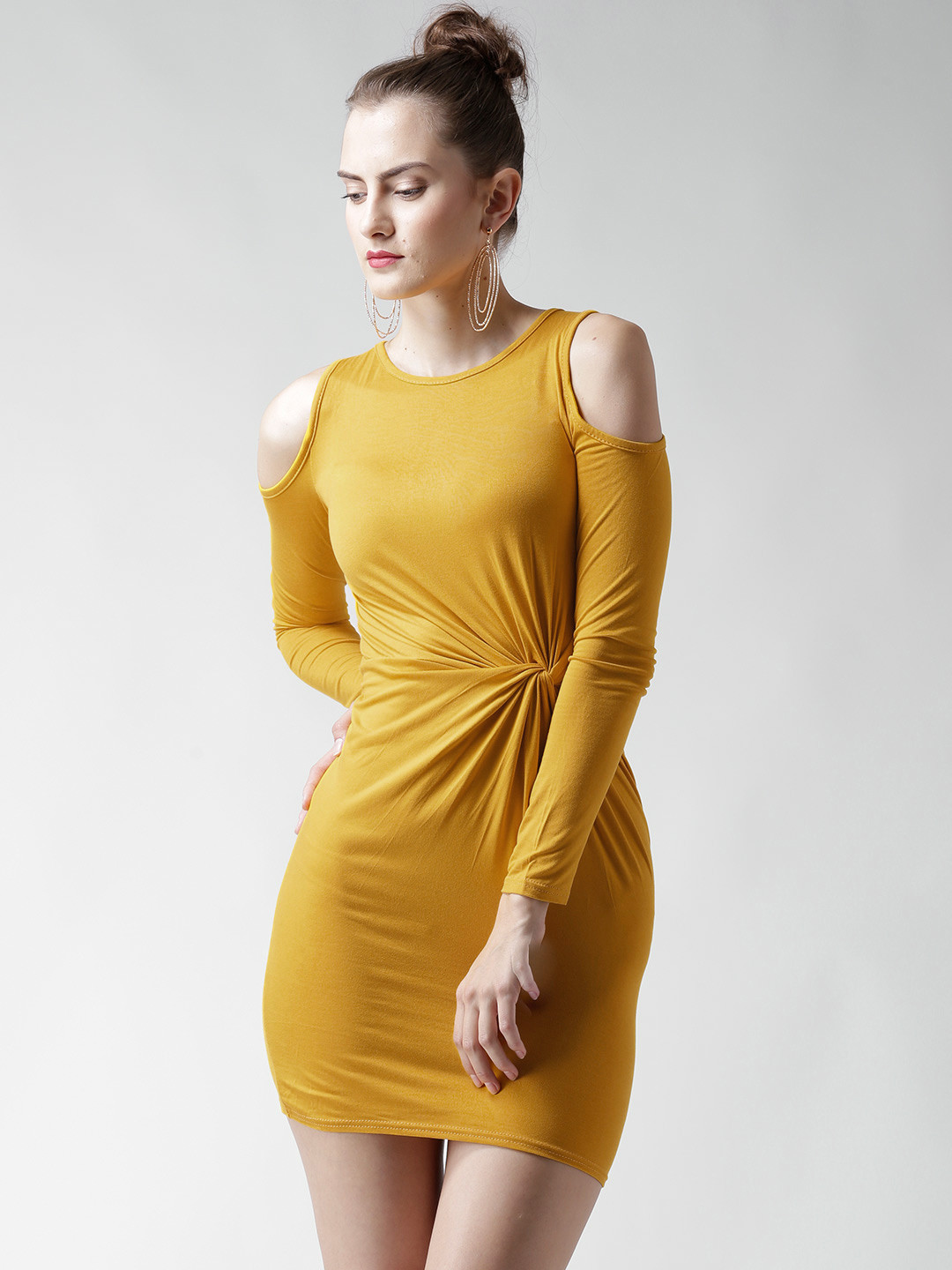 Buy Boohoo Mustard Yellow Bodycon Dress Dresses for Women 1415246